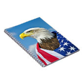 Amerikaanse vlag met Bald Eagle Notitieboek (Rechterzijde)