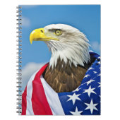 Amerikaanse vlag met Bald Eagle Notitieboek (Voorkant)