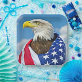 Amerikaanse vlag met Bald Eagle Papieren Bordje (Feest)
