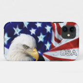 Amerikaanse vlag met Bald Eagle Patriotic Case-Mate iPhone Case (Achterkant (horizontaal))