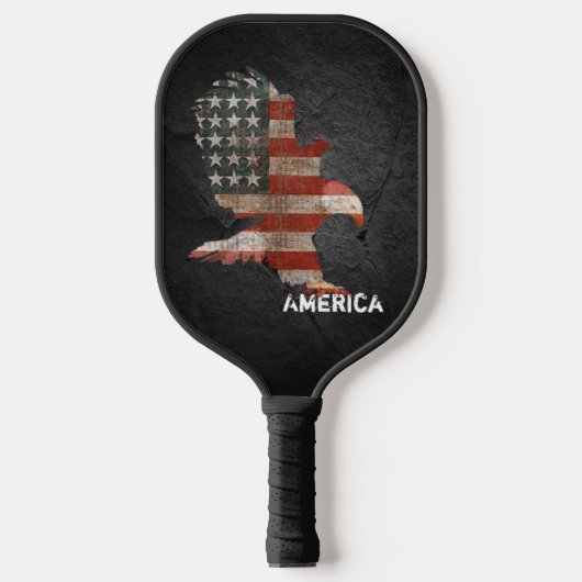Amerikaanse vlag met Bald Eagle Pickleball Paddle (Voorkant)