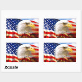 Amerikaanse vlag met Bald Eagle Rechthoekige Sticker (Vel)