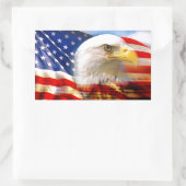 Amerikaanse vlag met Bald Eagle Rechthoekige Sticker (Tas)