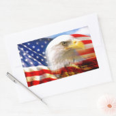 Amerikaanse vlag met Bald Eagle Rechthoekige Sticker (Envelop)