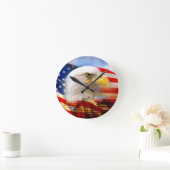 Amerikaanse vlag met Bald Eagle Ronde Klok (Huis)