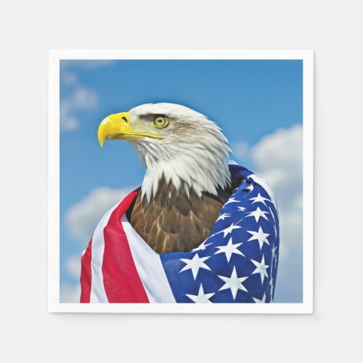 Amerikaanse vlag met Bald Eagle Servet (Voorkant)