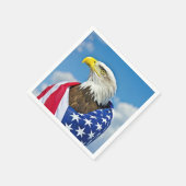 Amerikaanse vlag met Bald Eagle Servet (Hoek)
