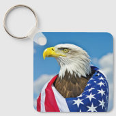 Amerikaanse vlag met Bald Eagle Sleutelhanger (Voorkant)