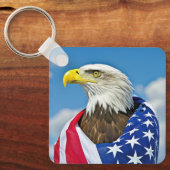 Amerikaanse vlag met Bald Eagle Sleutelhanger (Voorkant)