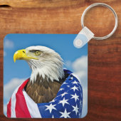 Amerikaanse vlag met Bald Eagle Sleutelhanger (Achterkant)