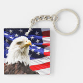 Amerikaanse vlag met Bald Eagle Sleutelhanger (Achterkant)