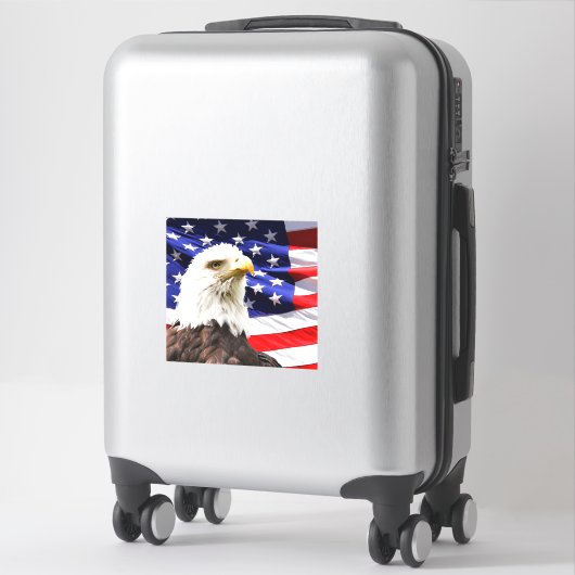 Amerikaanse vlag met Bald Eagle Sticker (Koffer)