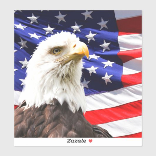 Amerikaanse vlag met Bald Eagle Sticker (Vel)