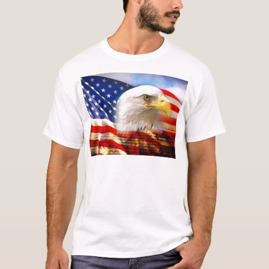 Amerikaanse vlag met Bald Eagle T-shirt (Voorkant)