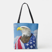 Amerikaanse vlag met Bald Eagle Tote Bag (Achterkant)