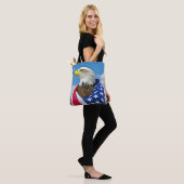 Amerikaanse vlag met Bald Eagle Tote Bag (Op model)