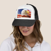Amerikaanse vlag met Bald Eagle Trucker Pet (In situ)