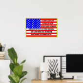 Amerikaanse vlag met belofte van trouw poster (Thuiskantoor)