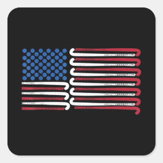 Amerikaanse vlag met blauwe balken voor vierkante sticker