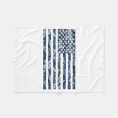 Amerikaanse vlag met blauwe camouflage fleece deken (Voorkant (Horizontaal))