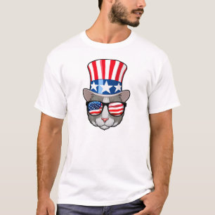 Amerikaanse vlag met bovenste hak en bril t-shirt