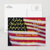 Amerikaanse vlag met briefkaart in pand (Voorkant / Achterkant)