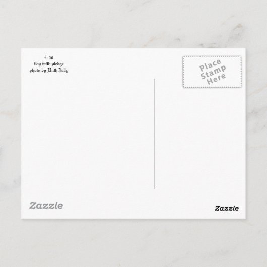 Amerikaanse vlag met briefkaart in pand (Achterkant)