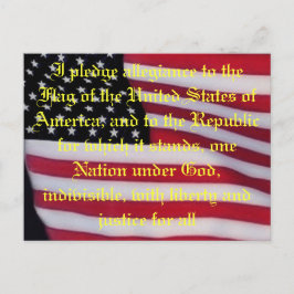 Amerikaanse vlag met briefkaart in pand