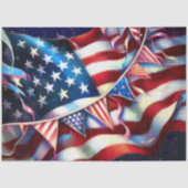 Amerikaanse vlag met Bunting Patriotic Tissuepapier (Voorkant)