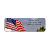 Amerikaanse vlag met Cloudy Sky USA Patriotic Etiket (Voorkant)