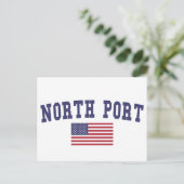 Amerikaanse vlag met de Noordhaven Briefkaart (Staand voorkant)