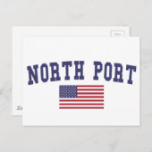 Amerikaanse vlag met de Noordhaven Briefkaart (Voorkant / Achterkant)