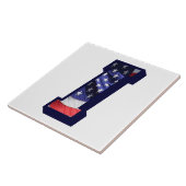 Amerikaanse vlag met de titel "I" Grote fotokerami Tegeltje (Zijkant)