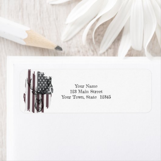 Amerikaanse vlag met Deer Etiket (Insitu)