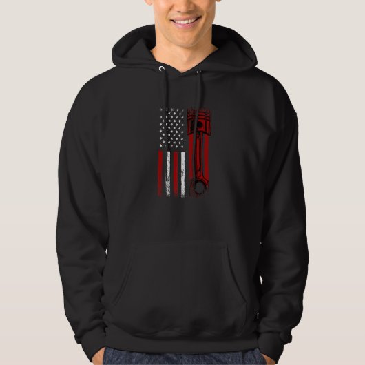 Amerikaanse vlag met draaimottenpomp hoodie (Voorkant)