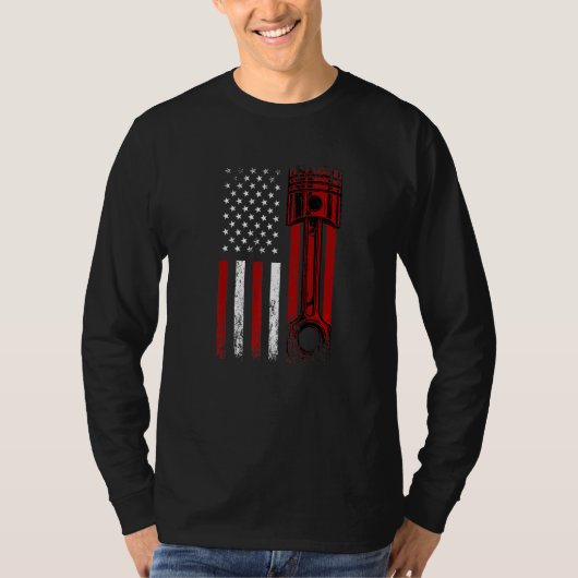 Amerikaanse vlag met draaimottenpomp t-shirt (Voorkant)