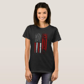 Amerikaanse vlag met draaimottenpomp t-shirt (Voorkant volledig)