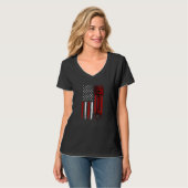 Amerikaanse vlag met draaimottenpomp t-shirt (Voorkant volledig)