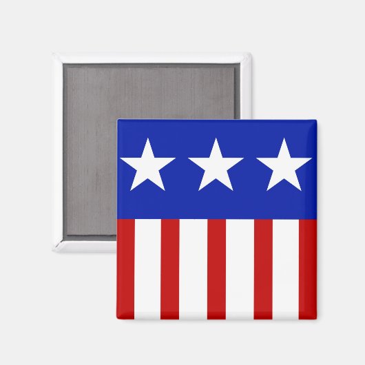 Amerikaanse vlag met drie sterren magneet (Voorkant / Achterkant)