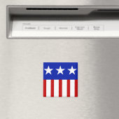 Amerikaanse vlag met drie sterren magneet (Insitu (Vaatwasser))