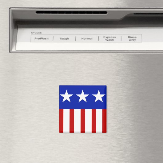 Amerikaanse vlag met drie sterren magneet (Insitu (Vaatwasser))
