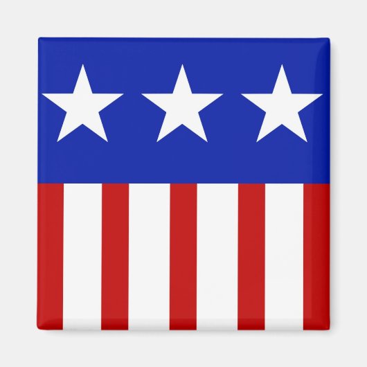 Amerikaanse vlag met drie sterren magneet (Voorkant)