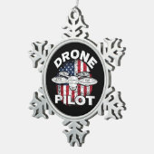 Amerikaanse vlag met drijfveer-multirotor Quadcopt Tin Sneeuwvlok Ornament (Rechts)