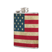 Amerikaanse vlag met drukke grap heupfles (Links)
