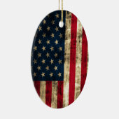Amerikaanse vlag met drukke grap keramisch ornament (Rechts)