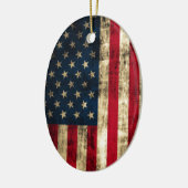 Amerikaanse vlag met drukke grap keramisch ornament (Links)