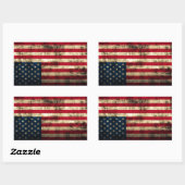 Amerikaanse vlag met drukke grap rechthoekige sticker (Vel)