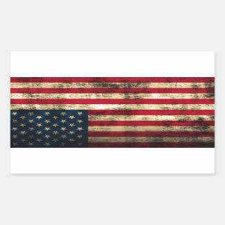 Amerikaanse vlag met drukke grap rechthoekige sticker