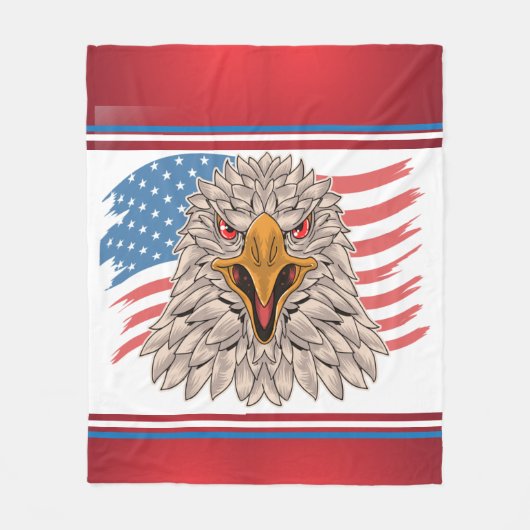 Amerikaanse vlag met Eagle Fleece Blanket (Voorkant)