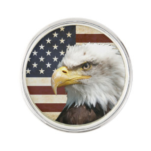 Amerikaanse  vlag met Eagle Reverspeldje